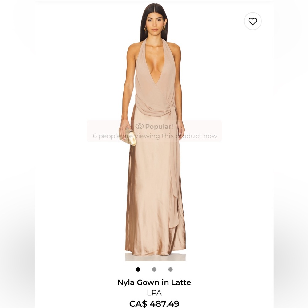 Revolve LPA Latte Satin Dress